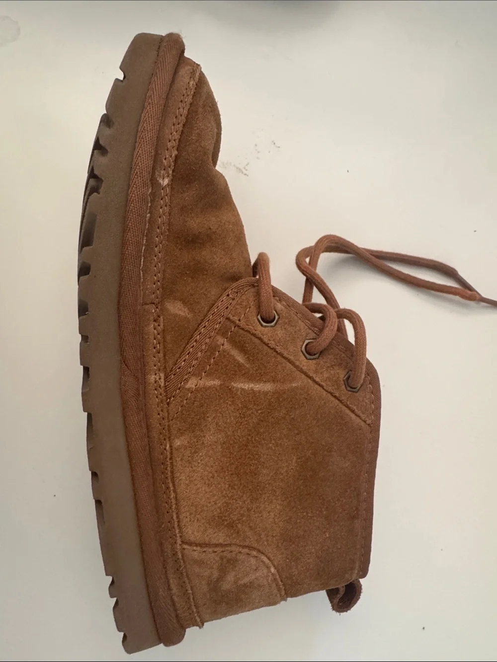 UGG Women’s Neumel Chestnut Suede Shearling Ankle Boots Size 7